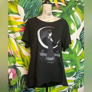 Wednesday Addams Adult 2X “Little Storm Cloud” Graphic Fall Casual Halloween Tee